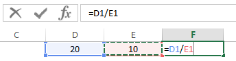 Como fazer divisão no Excel