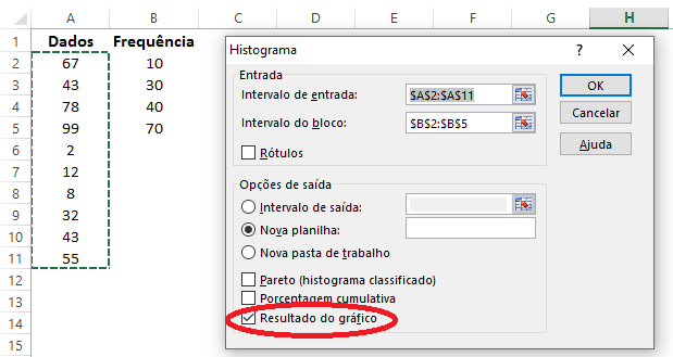 Como fazer um histograma - Passo 6