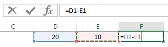 Como subtrair no Excel