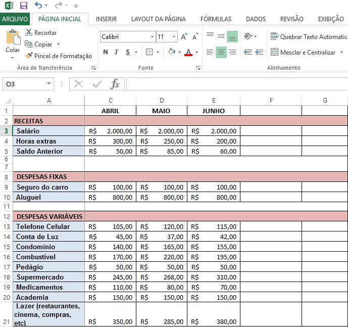 Como criar gráficos no Excel - Passo 1