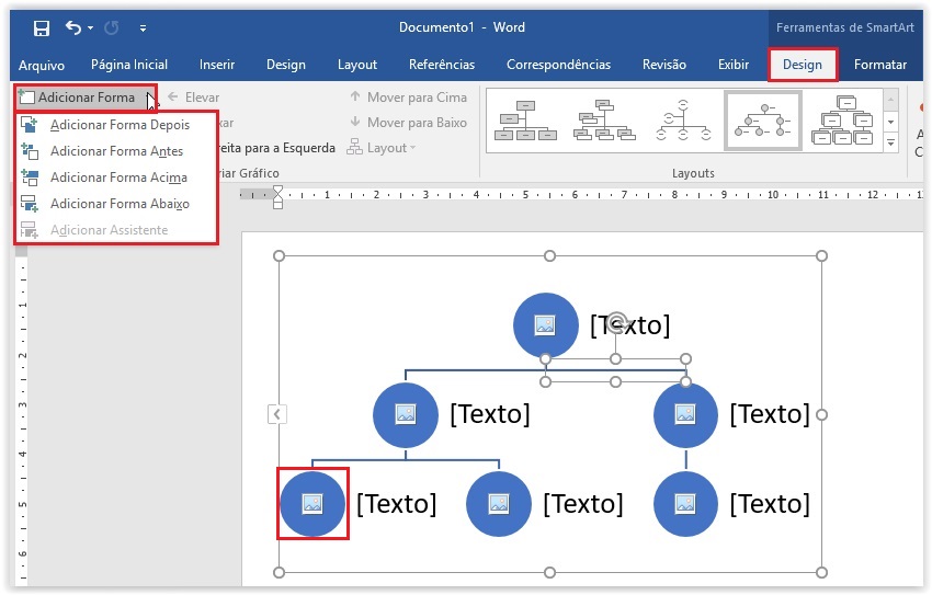 Como criar um organograma no Word - Passo 3