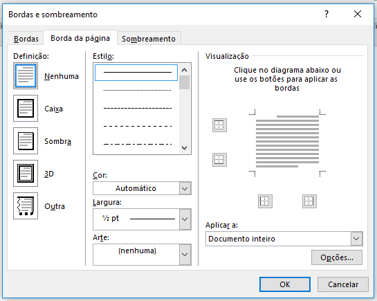 Como colocar bordas no Word - Passo 2