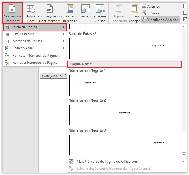 Word - Microsoft - Como inserir seções e numeração de página diferente