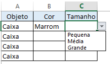 Passo 6 - Construindo lista suspensa Excel